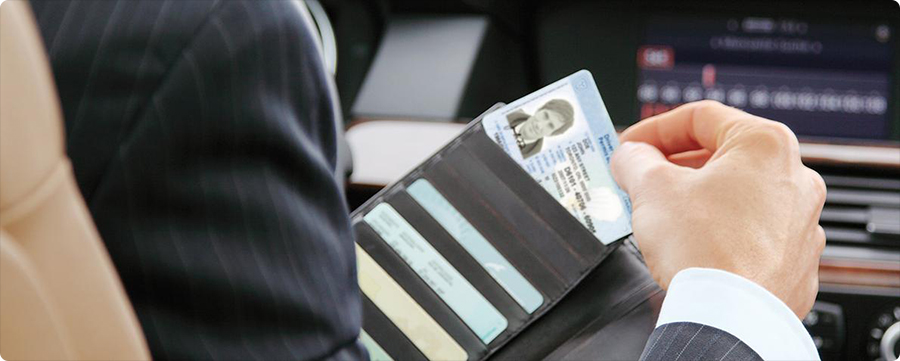 man with id card man with id card